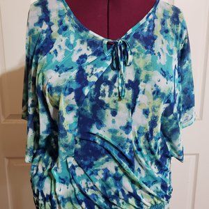 French Laundry Blue Chiffon Blouse NWT